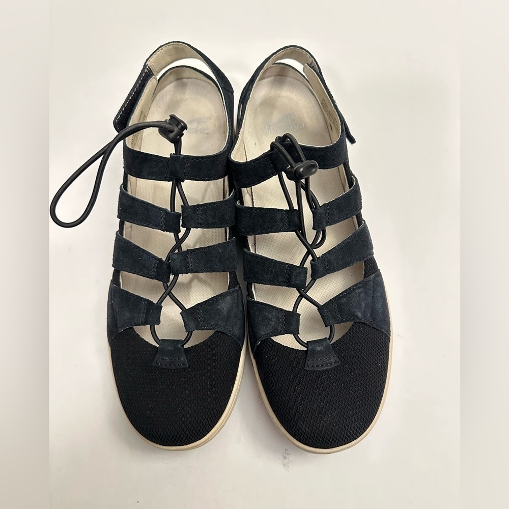 Dansko Women's Riona Black Suede Ghillie Sandal - Picture 3 of 16